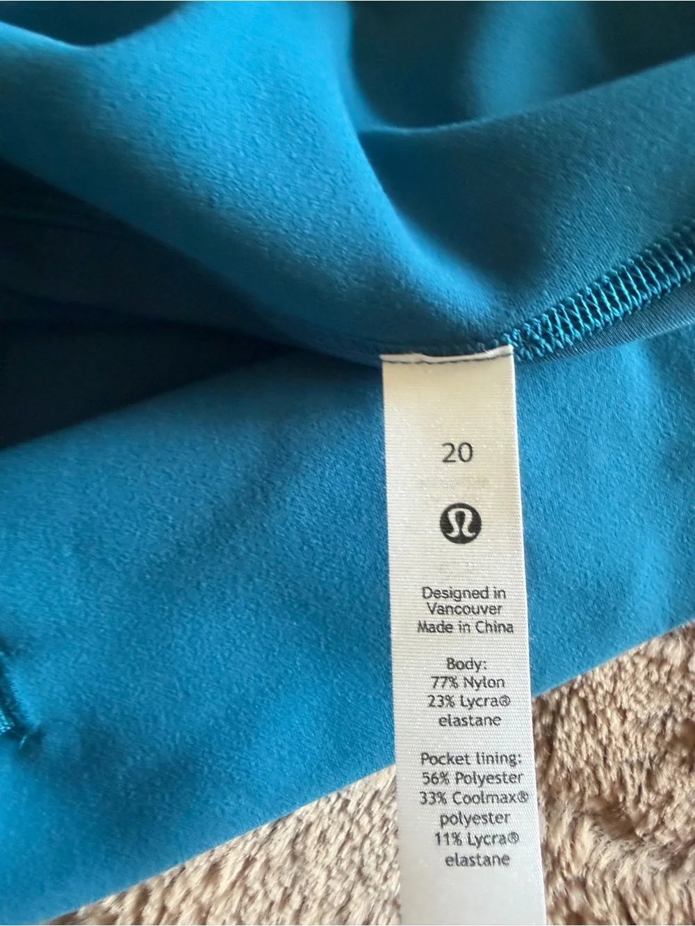 lululemon athletica Bright Teal Performance Leggings